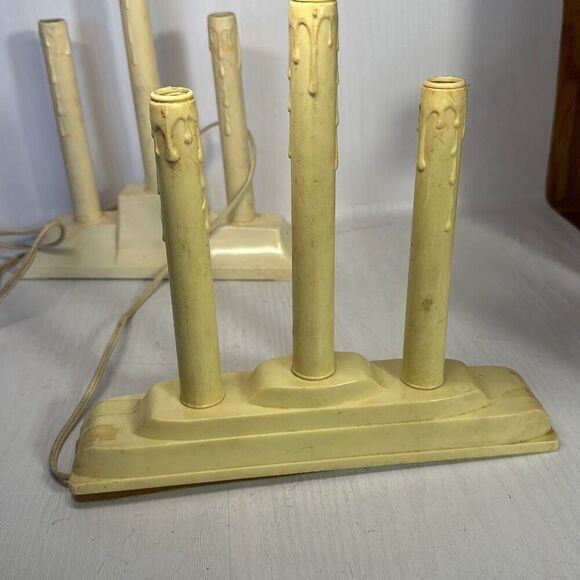 Vintage Christmas Window Electric Plastic Wax Drip Candle Stick Lights Bundle - Picture 2 of 7